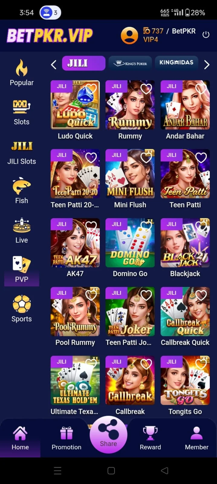 " image shows Jili game types"